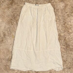 Zara Cream Linen Maxi Skirt - XS